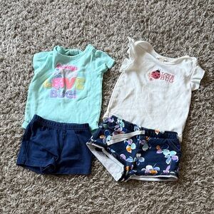 Cute Toddler Outfit Set with Graphic Tees and Shorts